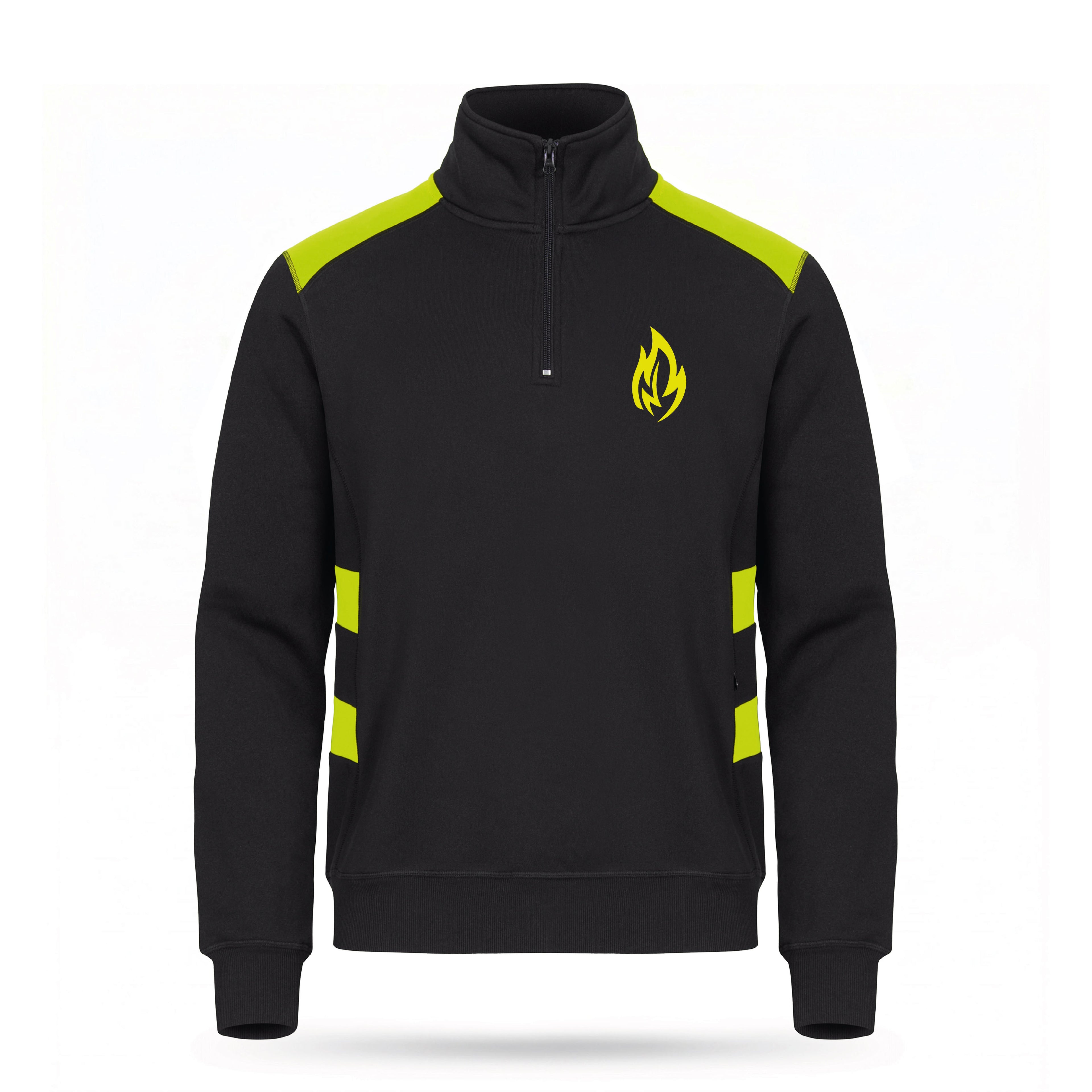Felpa con zip - inserti fluo