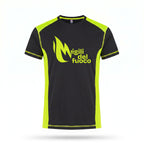 T-shirt con inserti fluo stampata