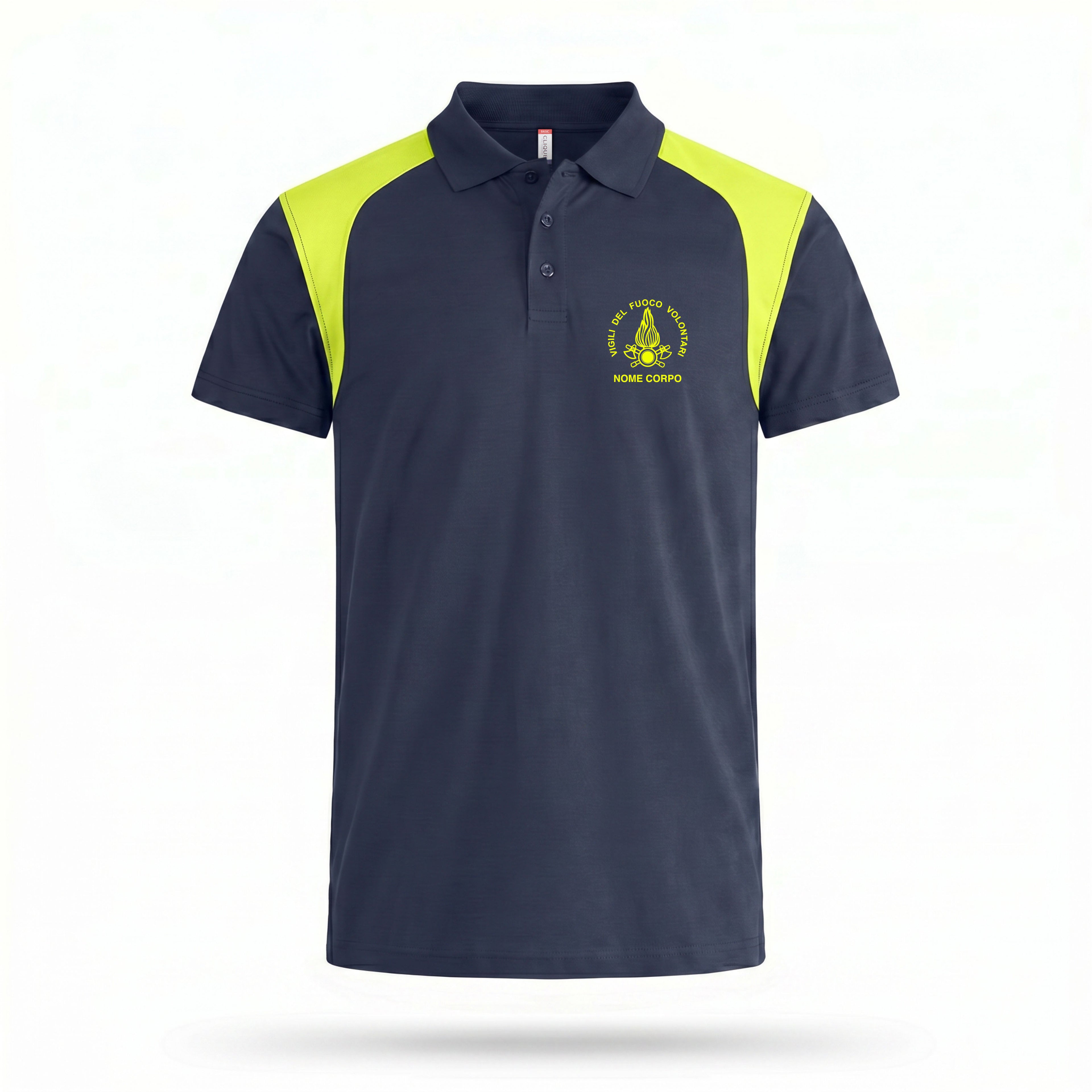 Polo con inserti fluo - personalizzabile