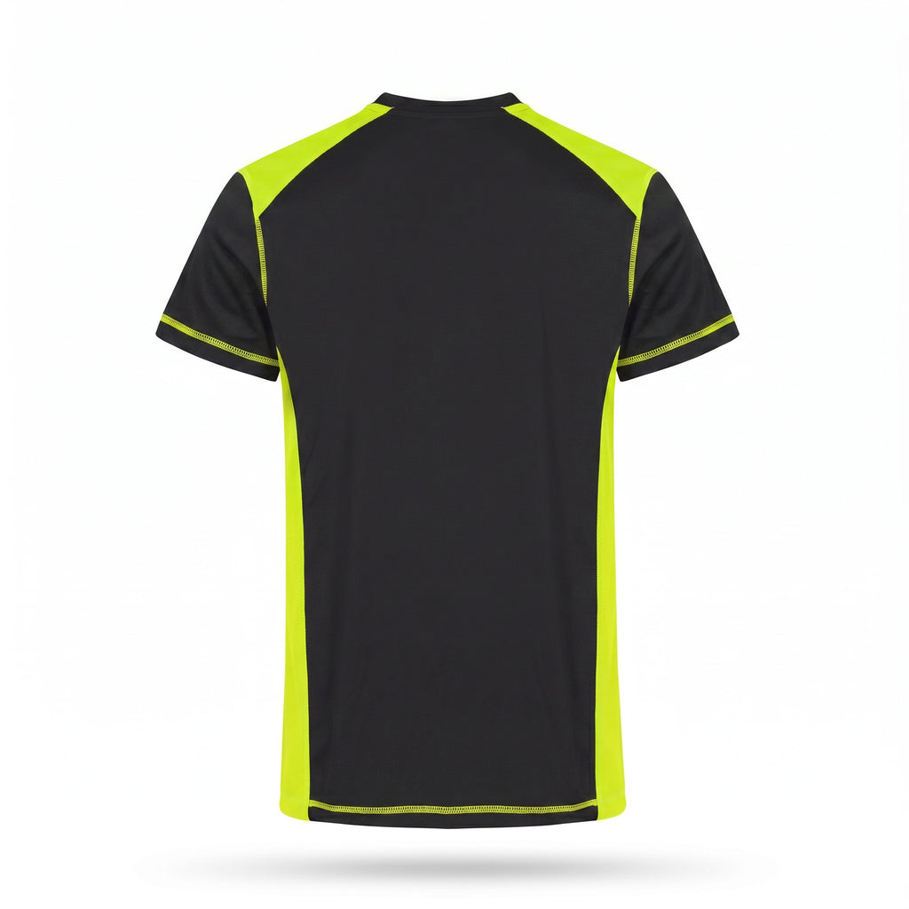 T-shirt con inserti fluo stampata